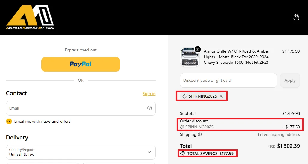 Amoffroad latest coupon